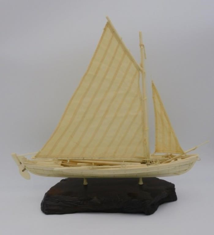 AN AZOREAN BONE WHALEBOAT MODEL  303652