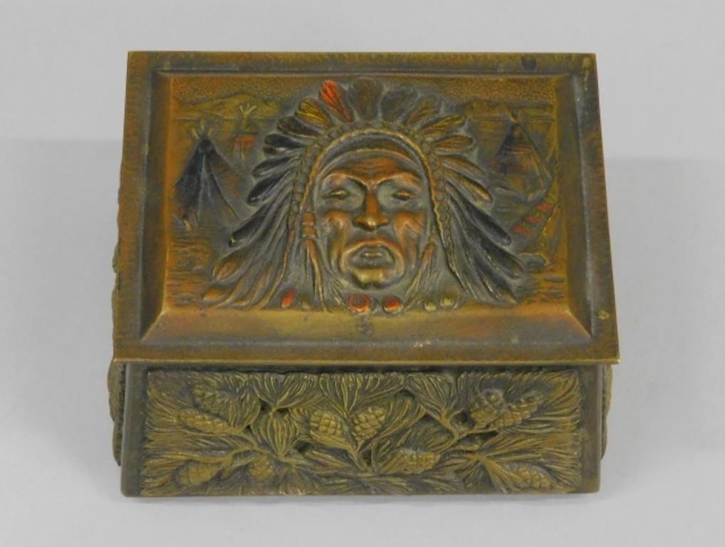 AUSTRIAN BRONZE HINGED LID BOX,