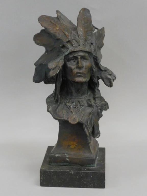 CHARLES HUMPHRISS BRONZE OF INDIAN