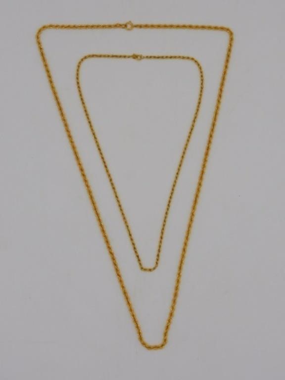  2 14KT YELLOW GOLD ROPE STYLE 303690