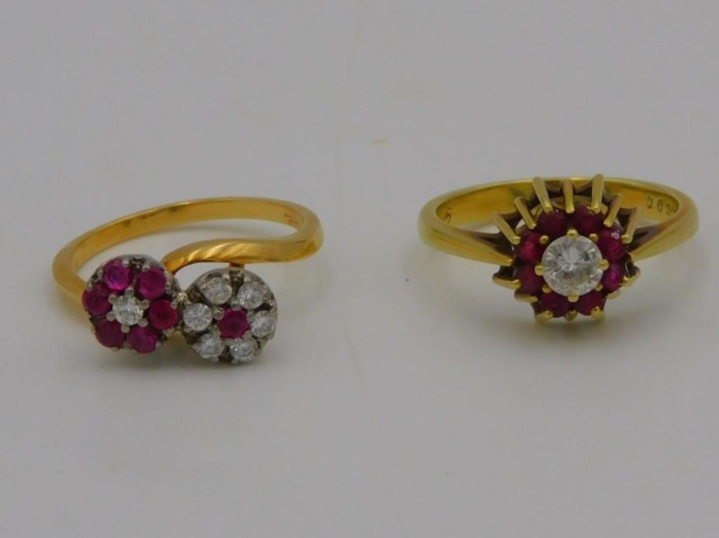  2 14KT YELLOW GOLD RINGS BOTH 30369c