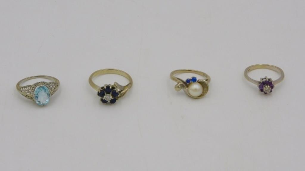  4 WHITE GOLD RINGS TO INCLUDE  303695