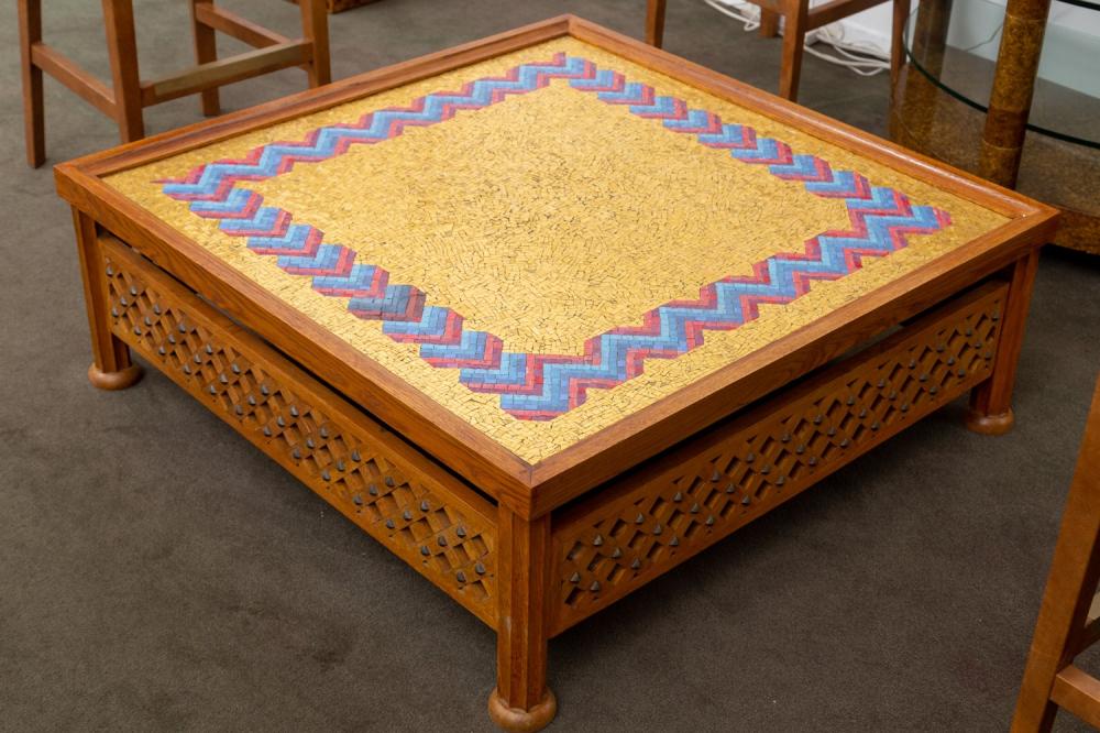 MOROCCAN MOSAIC-INSET COFFEE TABLE