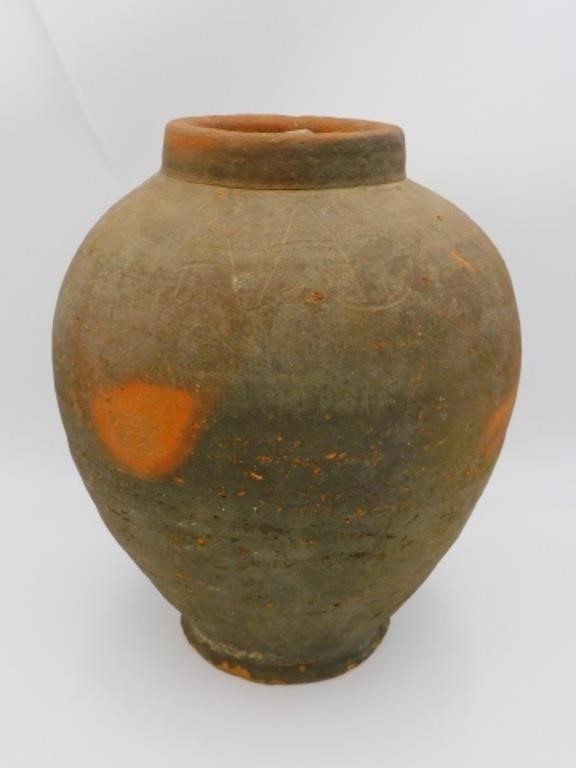 WAMPANOAG REDWARE WATER JAR 18TH 19TH 303751