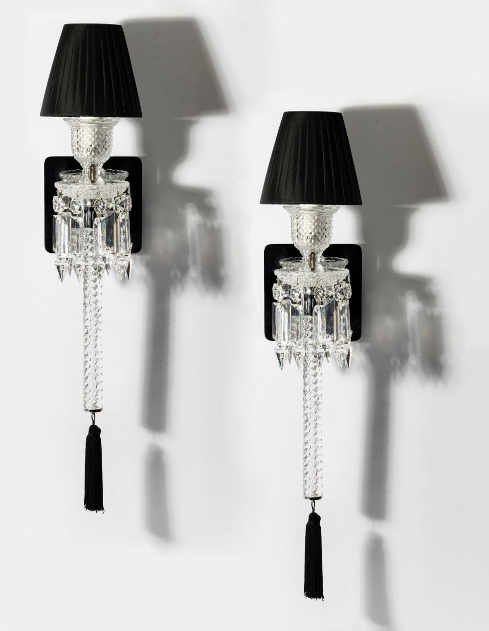 PAIR OF BACCARAT CRYSTAL "TORCH"
