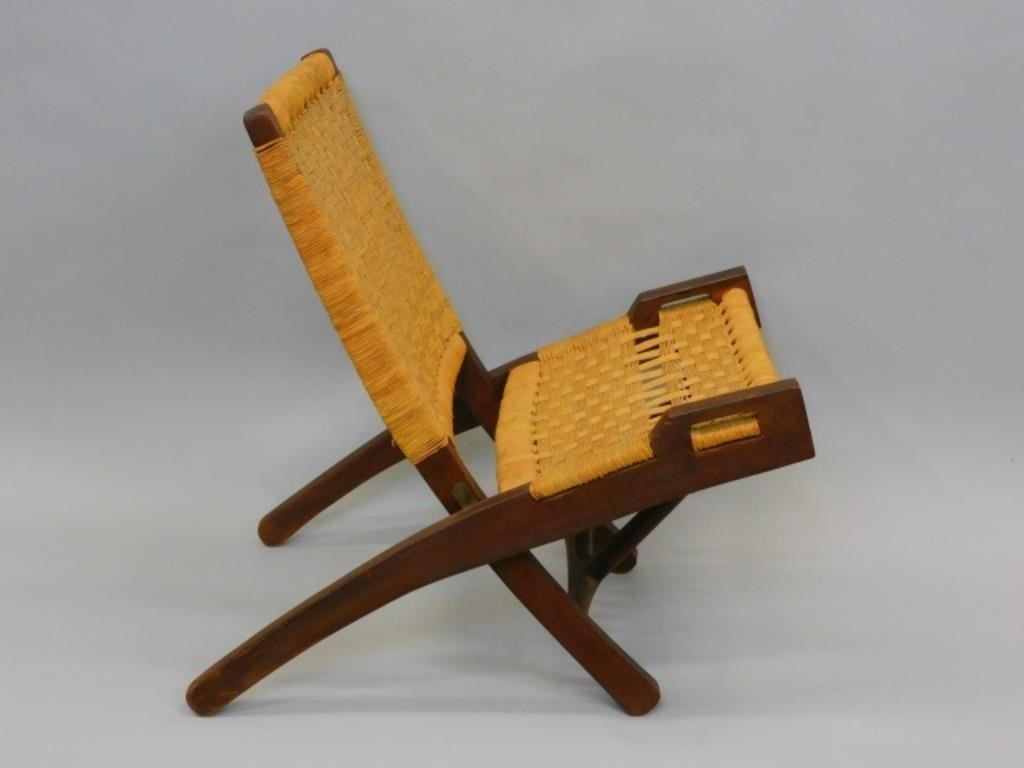 HANS WEGNER STYLE FOLDING CHAIR. CIRCA