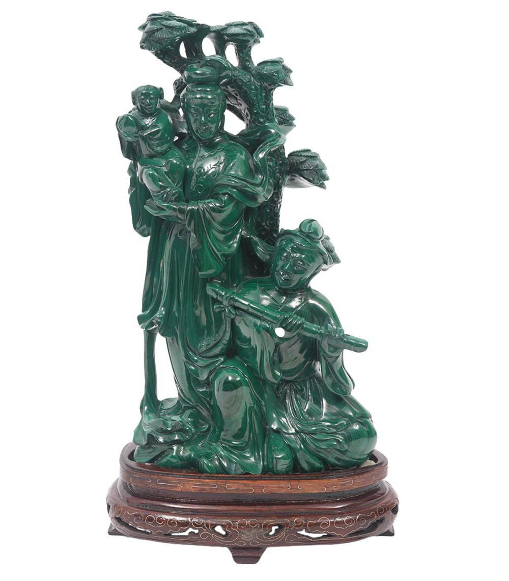 CHINESE CARVED MALACHITE SCULPTURE 3010d7