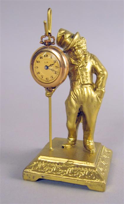 Small French gilt bronze monkey watch