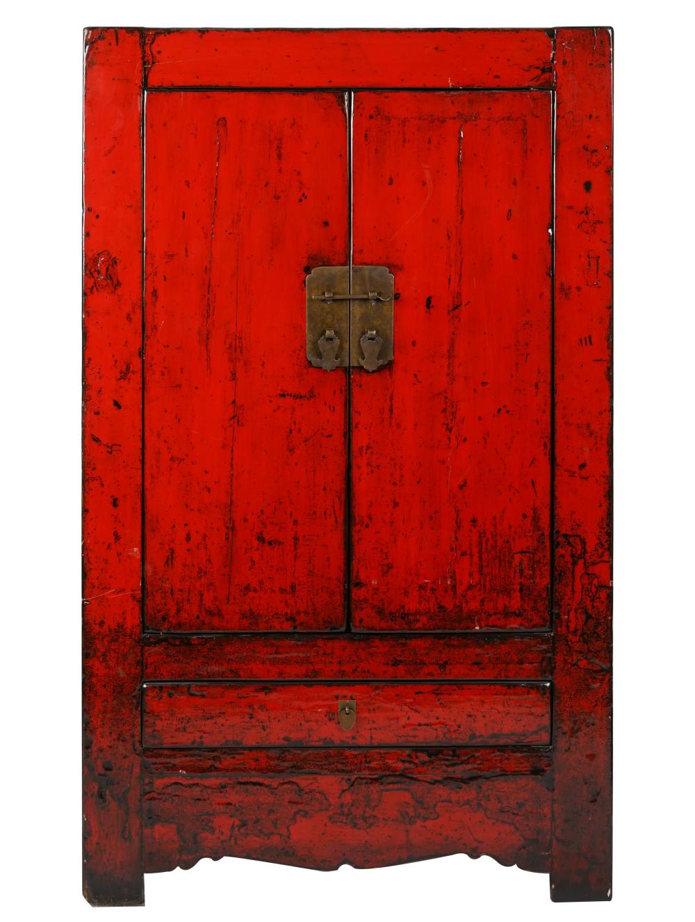 ASIAN-STYLE RED LACQUERED CABINETwith