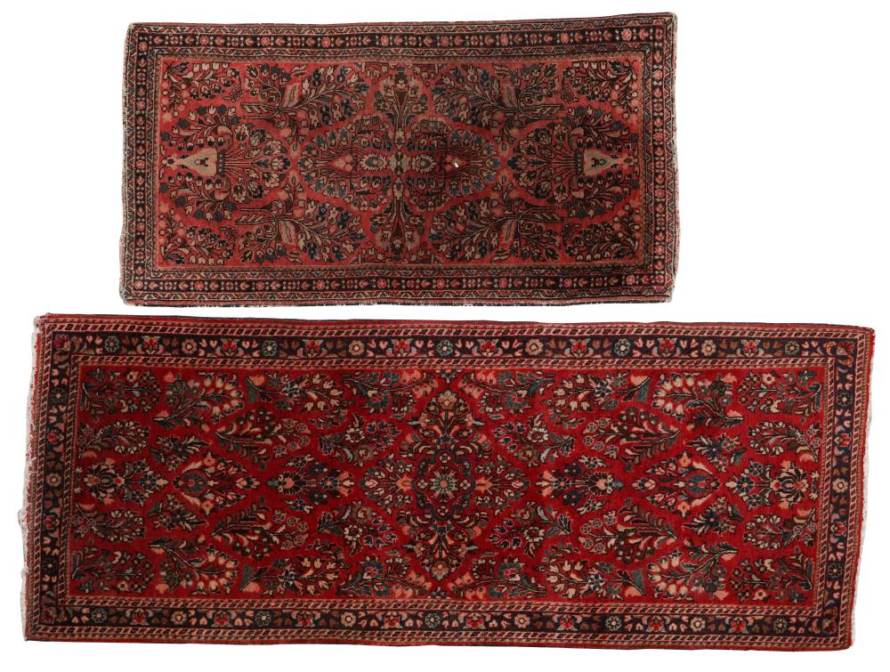 TWO PERSIAN STYLE RUGSwool on cotton 301119