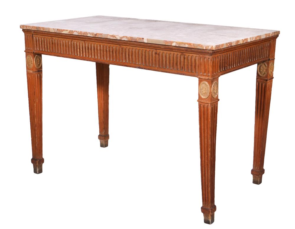 19TH C. MARBLE TOP ENGLISH CONSOLE19th