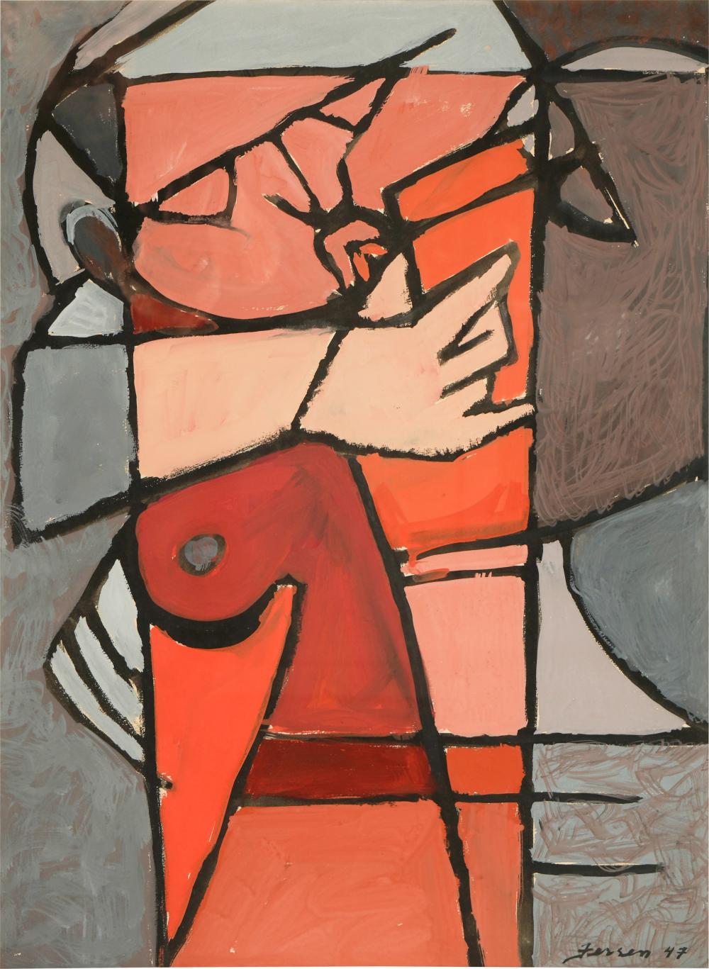 20TH CENTURY: ABSTRACT1947; gouache