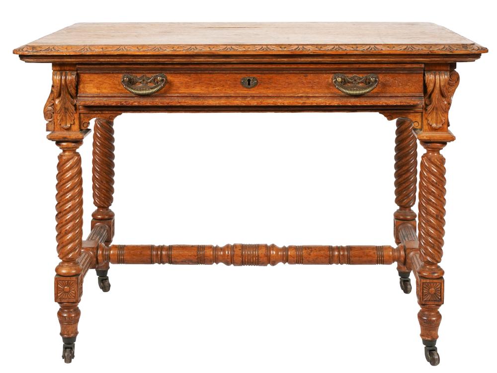 CARVED OAK CENTER TABLEwith one 301171