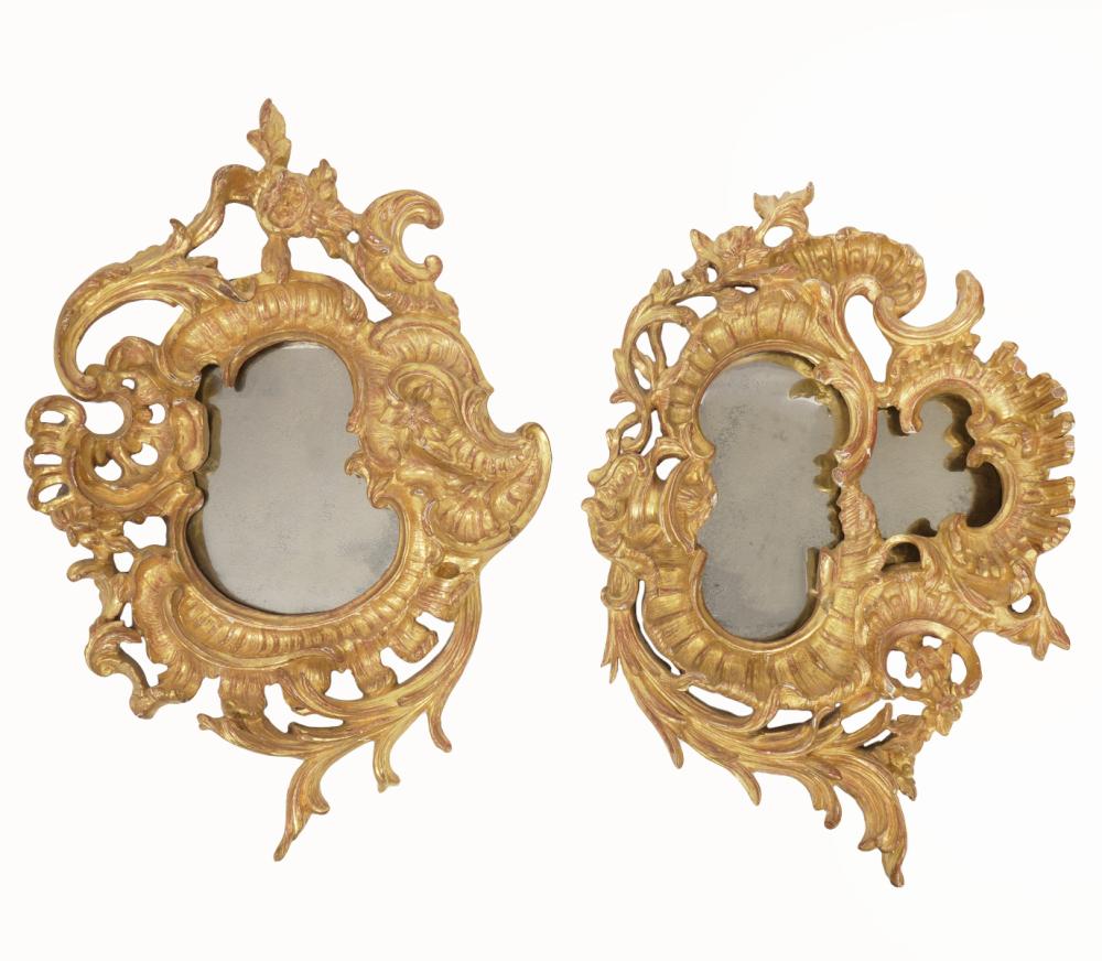 TWO 18 19TH C CARVED ROCOCO GILT 301183