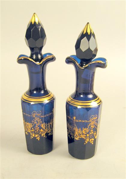 Pair of Bristol glass cruet bottles 4ce8e