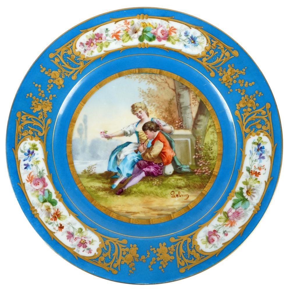 SEVRES PORCELAIN PLATE19th century;