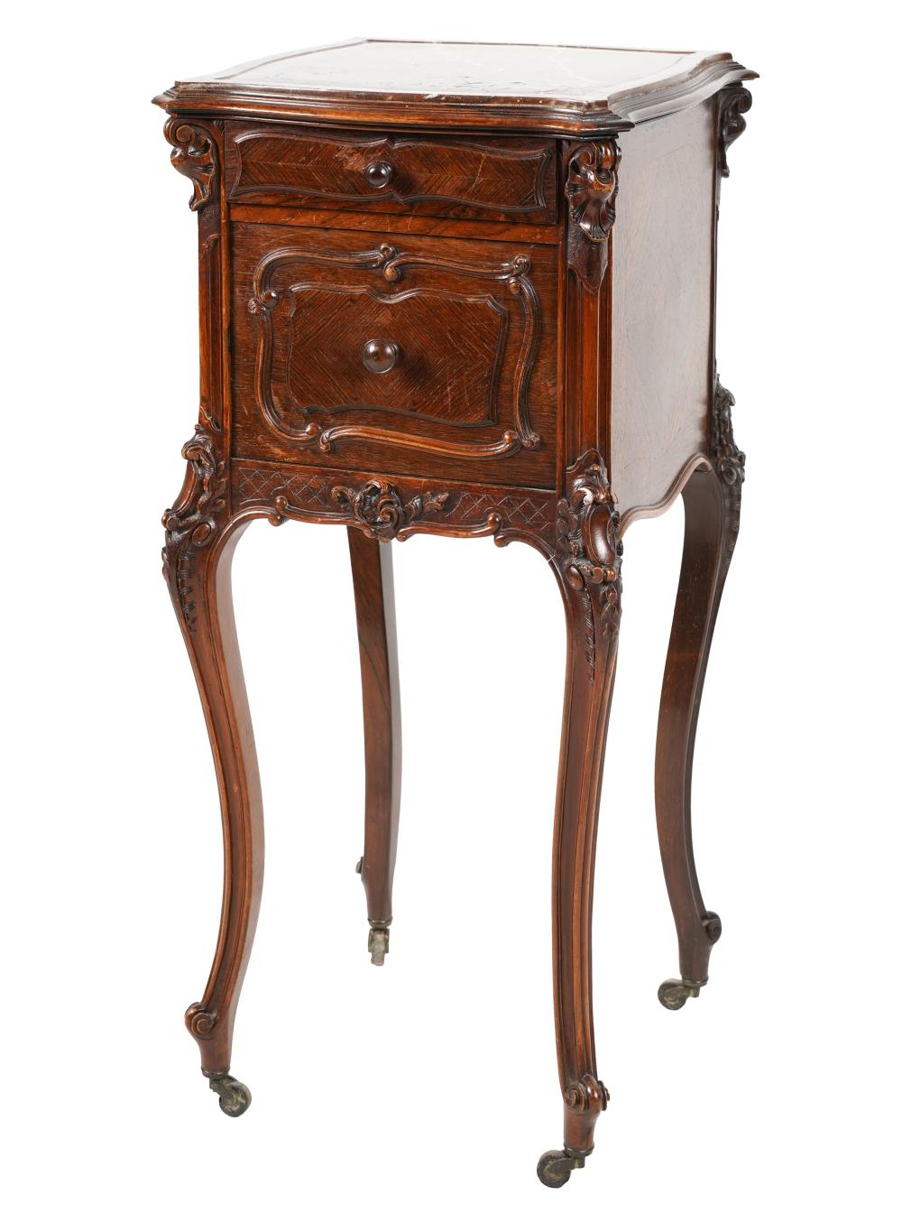 LOUIS XV-STYLE CARVED MAHOGANY