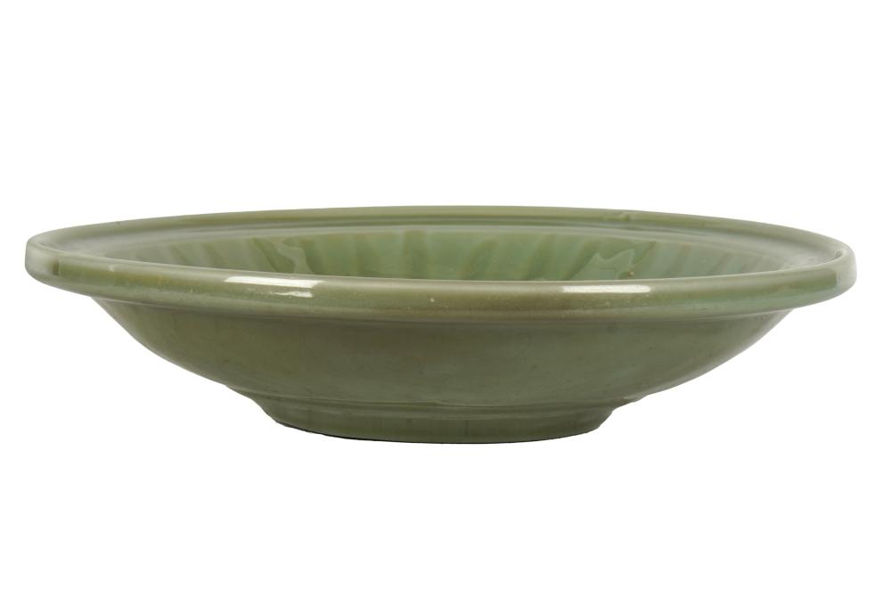 CHINESE CELADON-GLAZED ROUND BOWLunmarked;