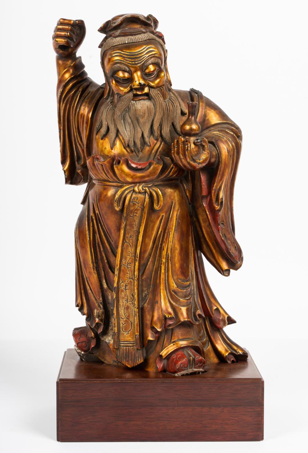 JAPANESE GILTWOOD FIGURE OF A SCHOLAR19th 301201