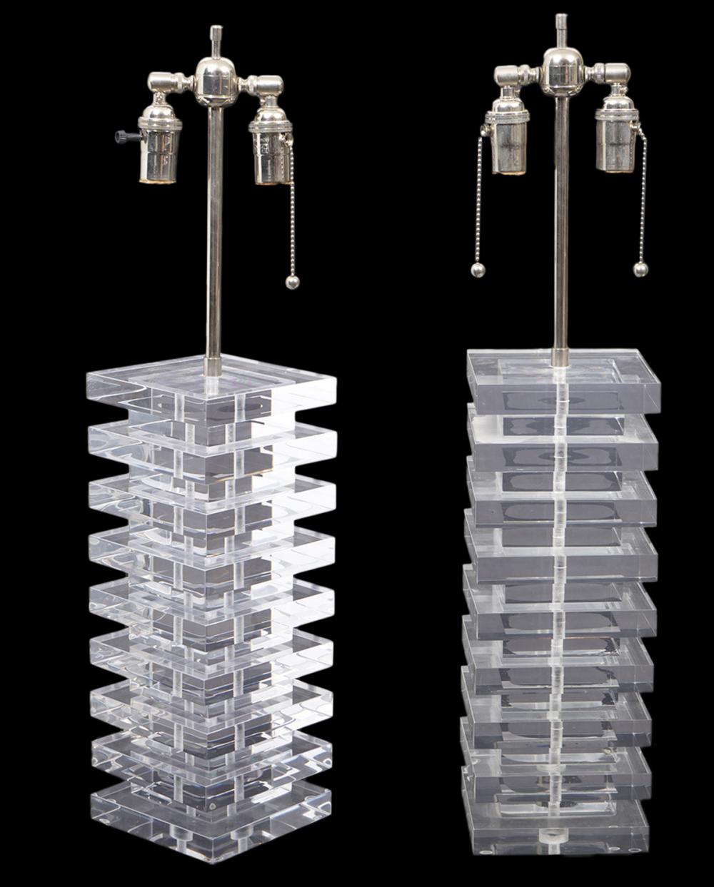 PR. MID-CENTURY STACKED LUCITE