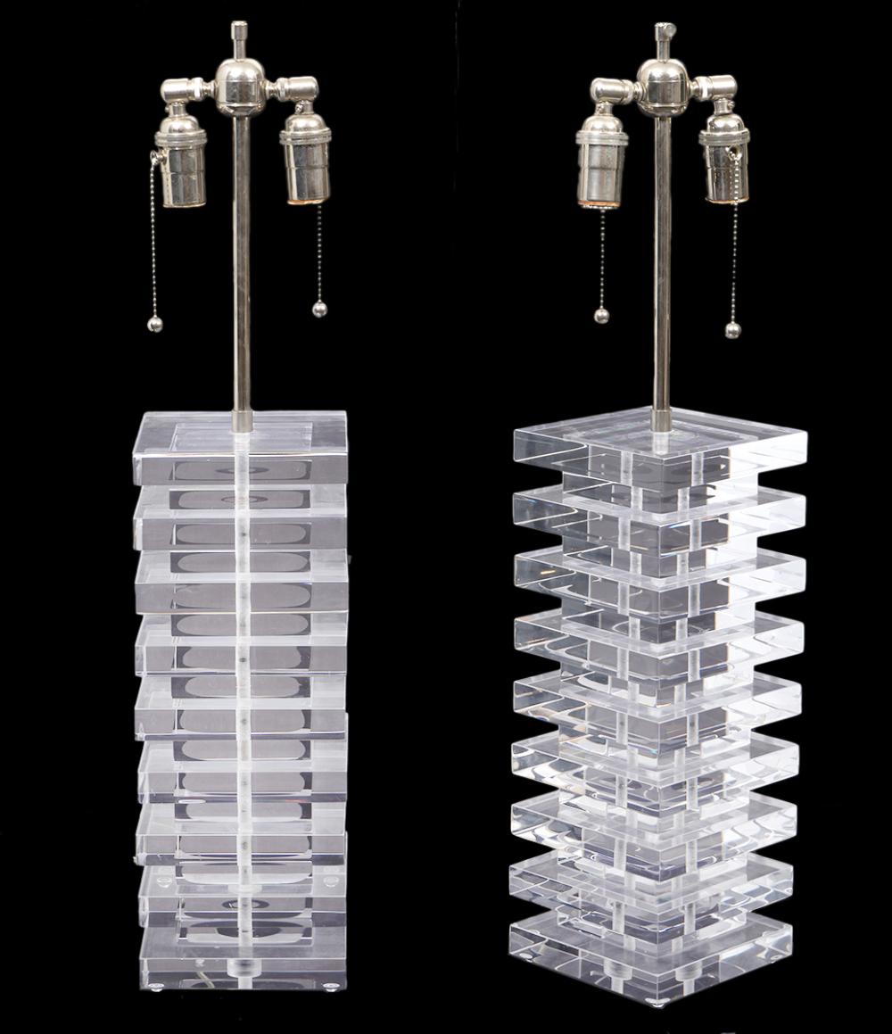 PR. LUCITE MID-CENTURY STACKED