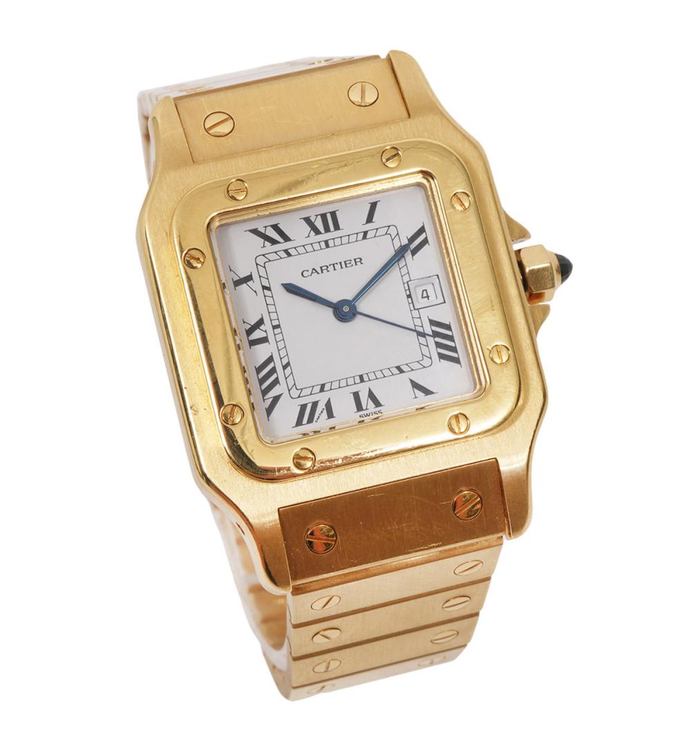 RARE GOLD CARTIER SANTOS 18K YG 301206