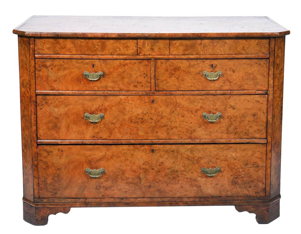 ENGLISH 19TH C. BURLWOOD CHEST