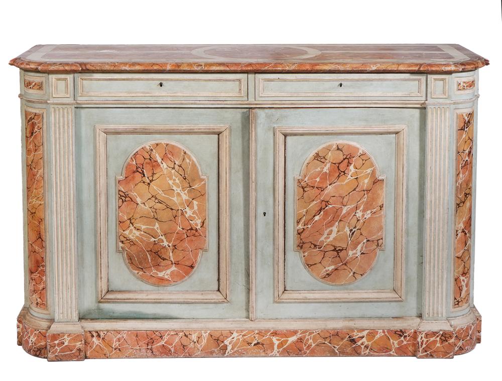 FRENCH 19TH C. ANTIQUE FAUX MARBLE