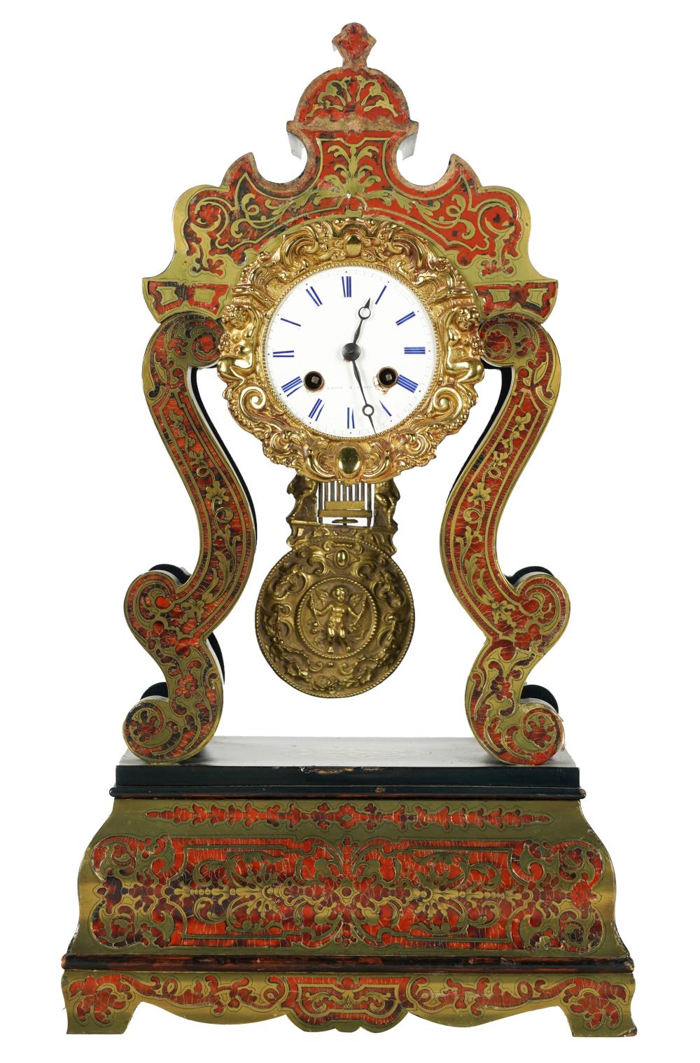 FRENCH BOULLE-STYLE MANTLE CLOCKthe