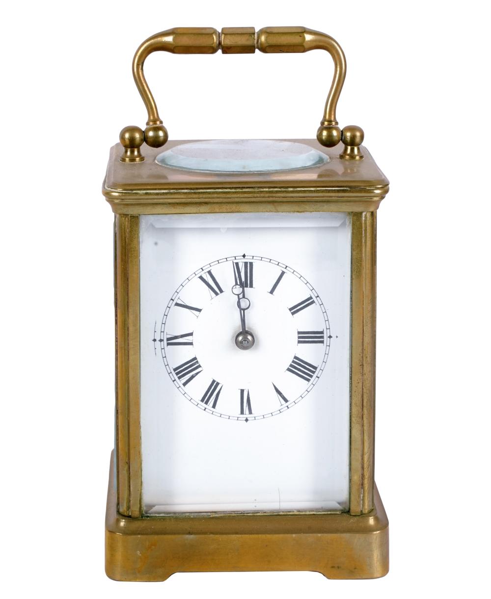 BRASS CARRIAGE CLOCKthe enameled 3012d4