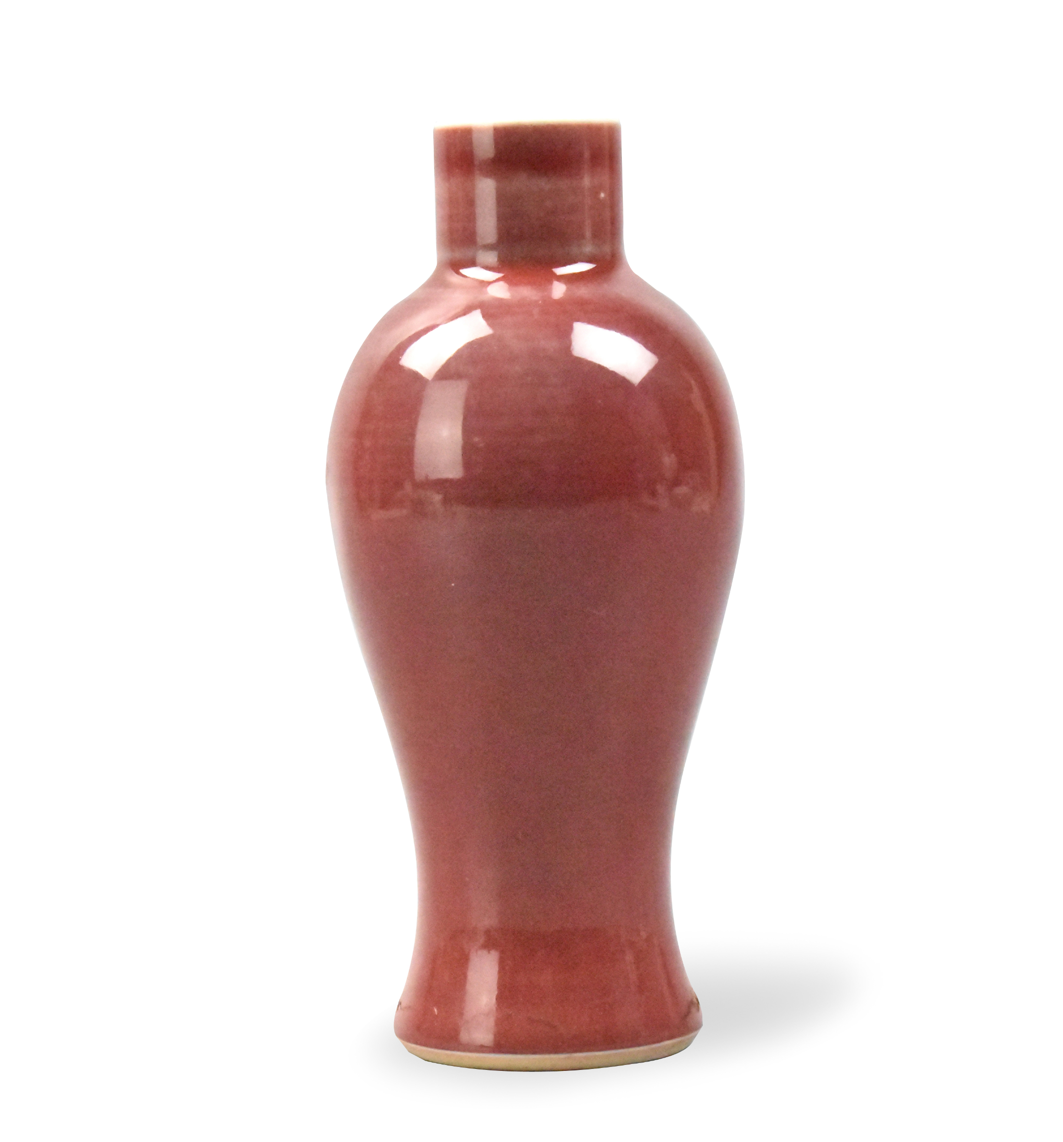 CHINESE RED GLAZED GUANYIN VASE  3015eb