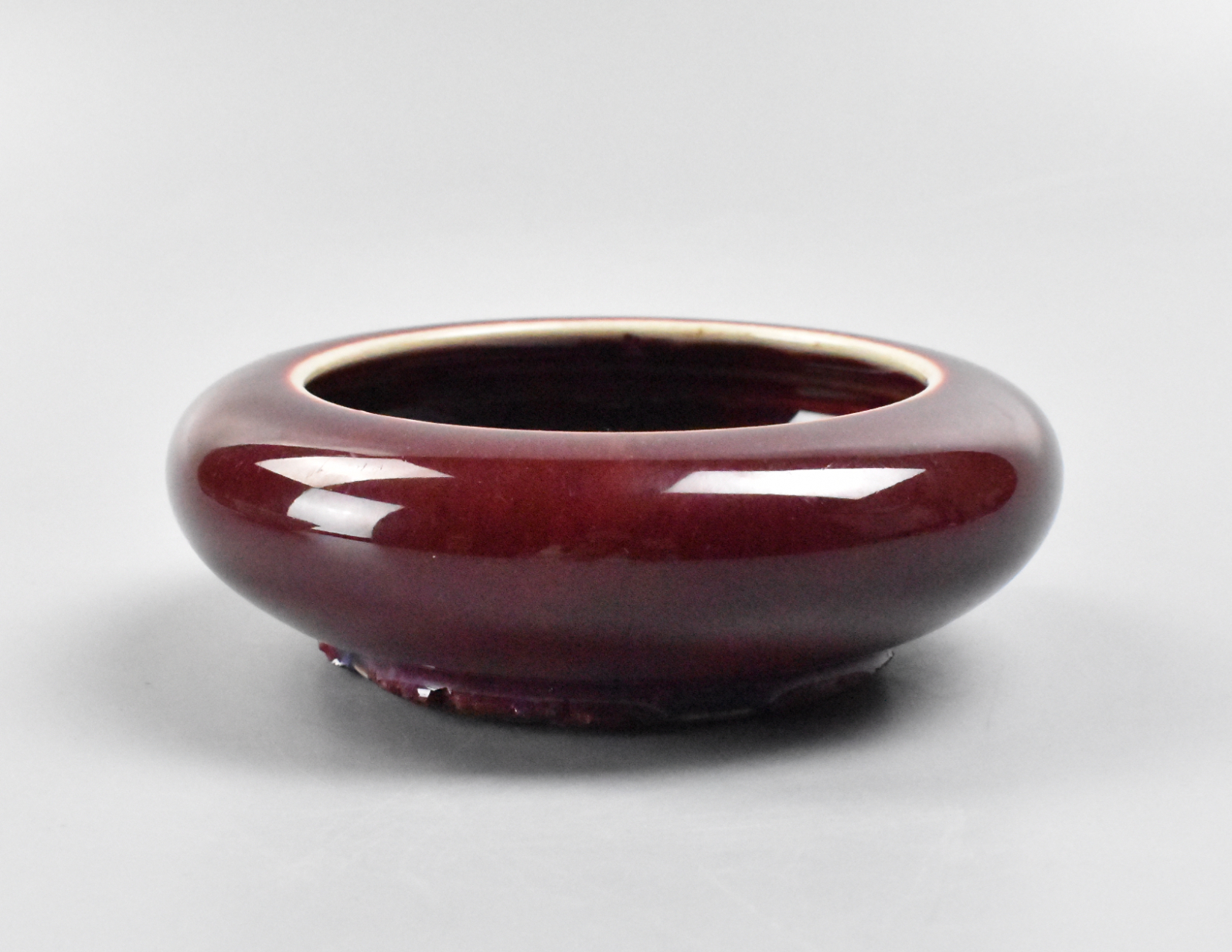 CHINESE RED FLAMBE GLAZED WASHER,20TH