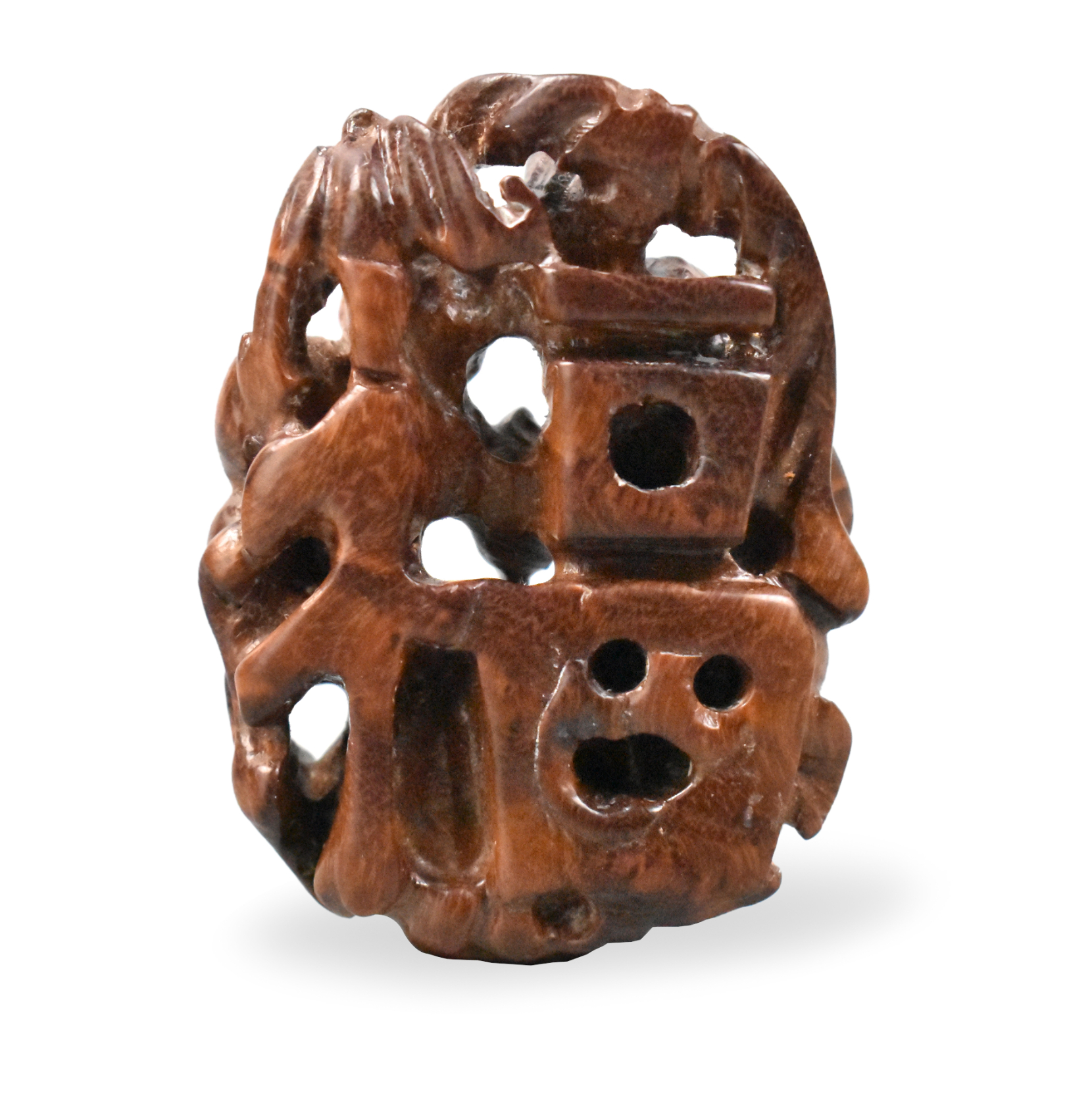 CHINESE WOOD CARVED TOGGLE W HEHE 30160c