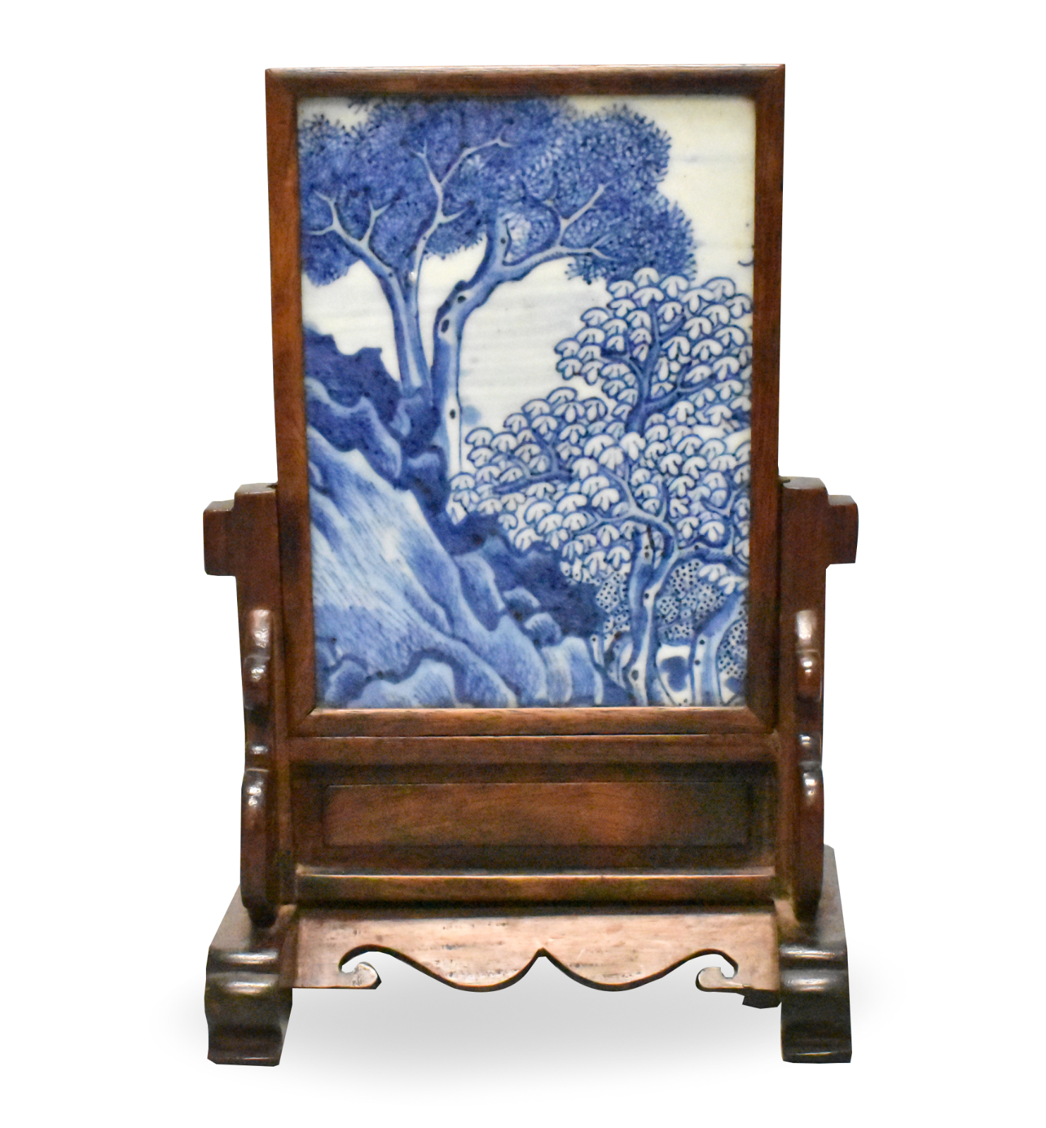 CHINESE BLUE & WHITE PLAQUE TABLE