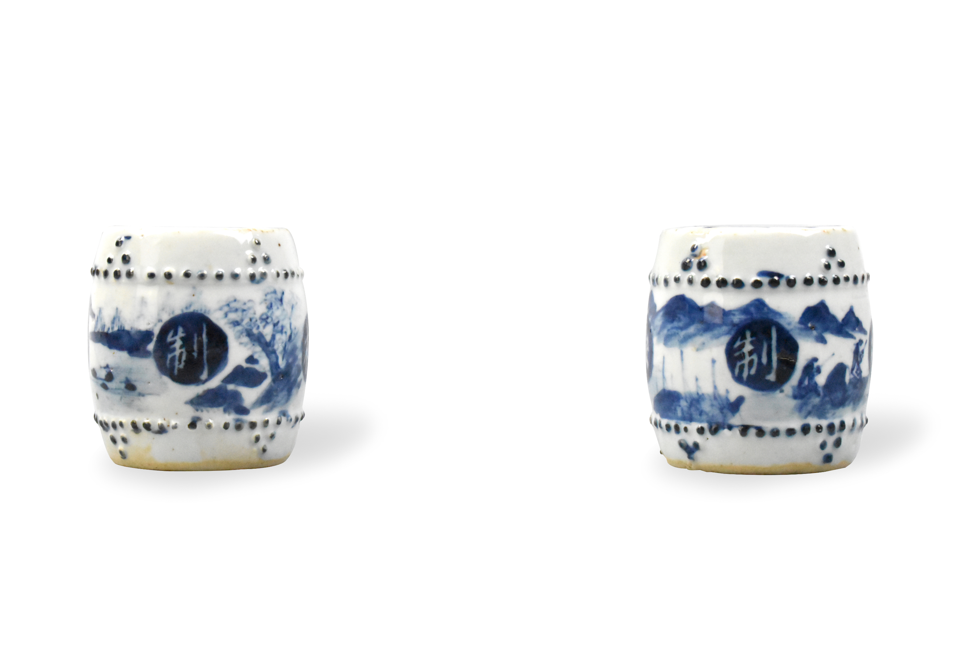 PAIR OF CHINESE BLUE & WHITE PAPER