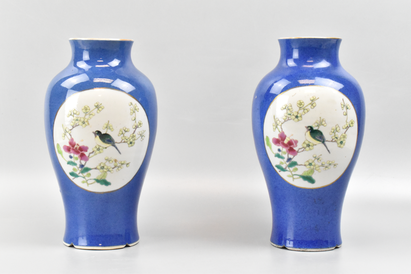 PAIR CHINESE BLUE GROUND FAMILLE 301625