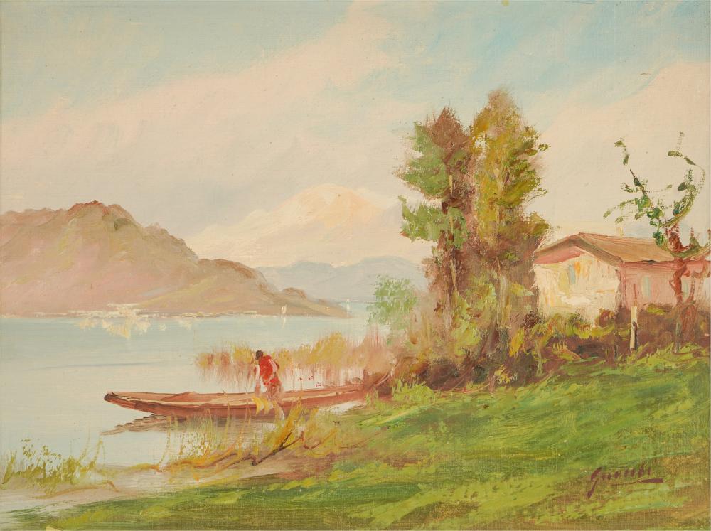 20TH CENTURY LAKE LANDSCAPEoil 301655