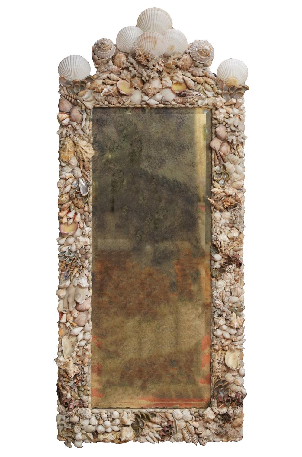 SHELL ENCRUSTED WALL MIRRORinset 301656