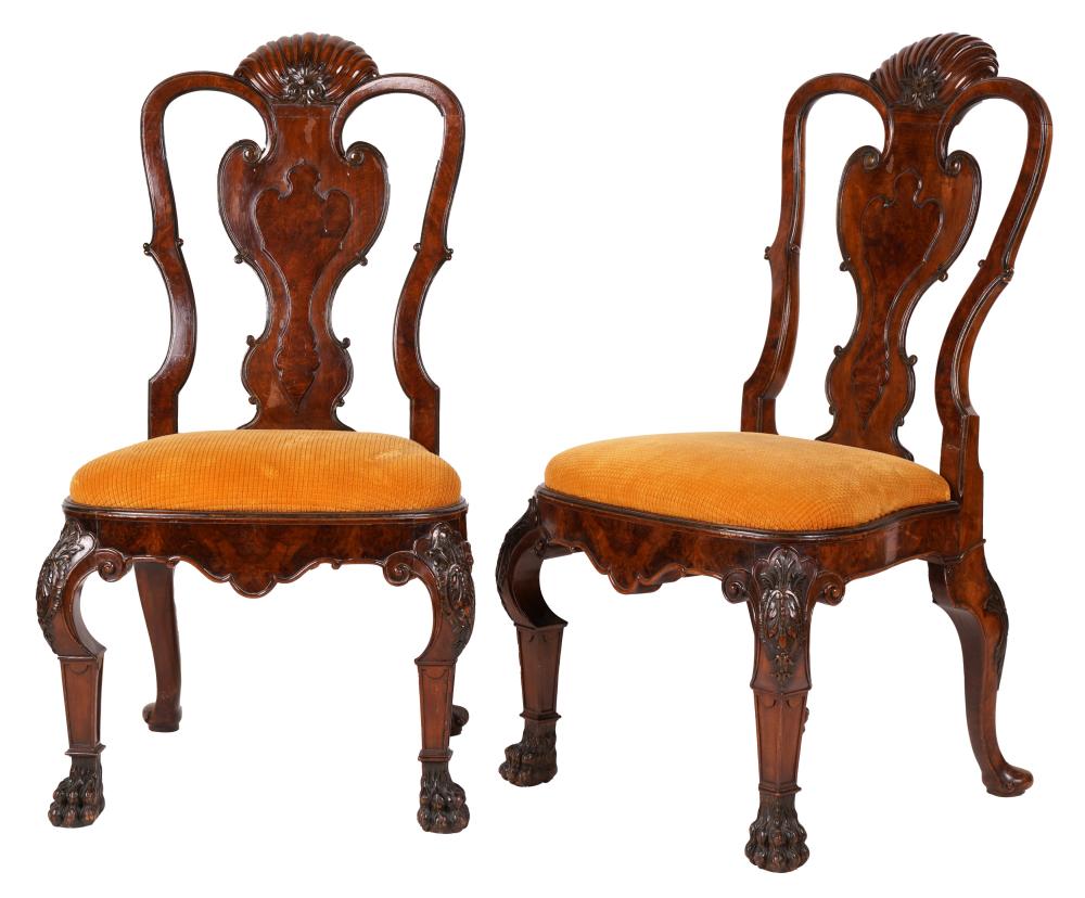  PAIR OF QUEEN ANNE STYLE CARVED 301660