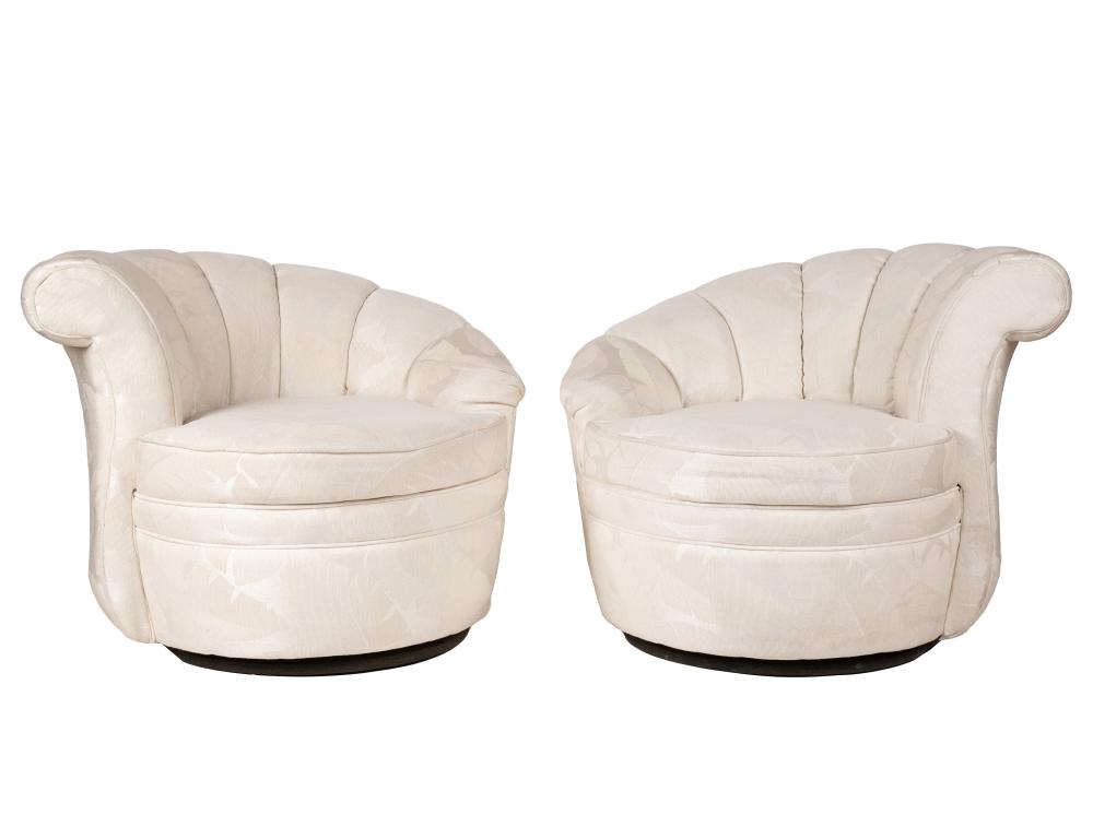 PAIR OF CONTEMPORARY SWIVEL CHAIRSwith
