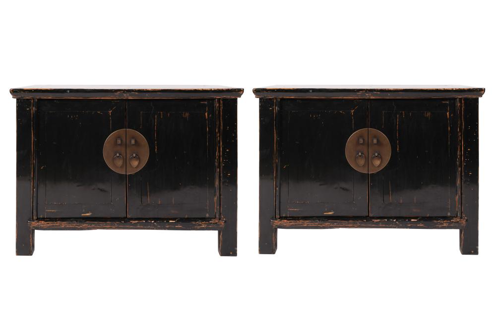 PAIR OF ASIAN-STYLE LACQUERED SIDE