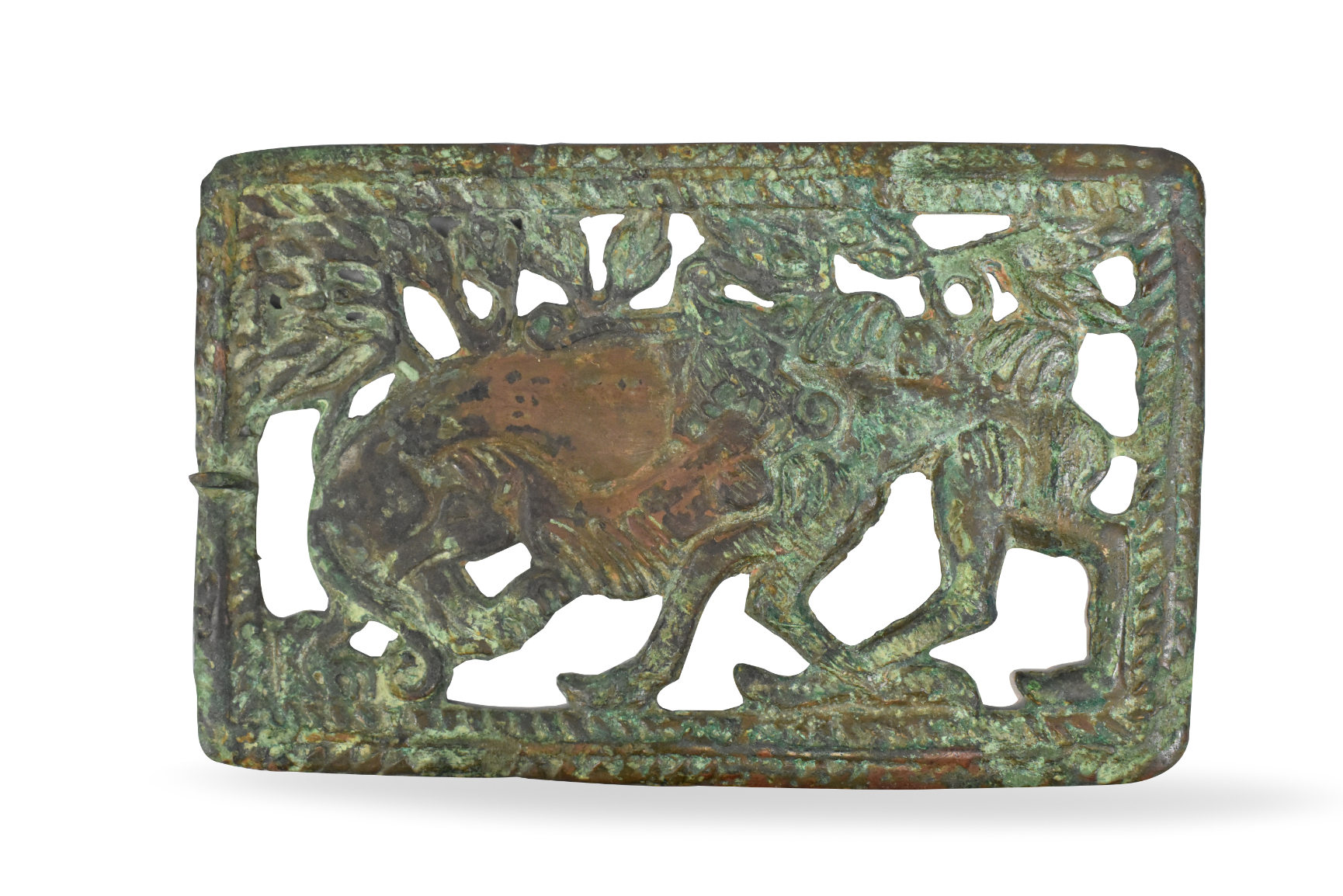CHINESE ANCIENT BRONZE PLAQUE,WARRING