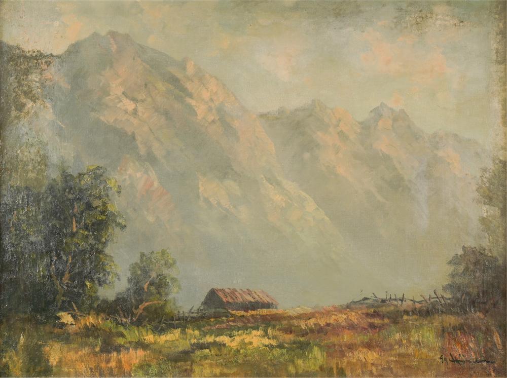 20TH CENTURY: MOUNTAIN LANDSCAPEoil