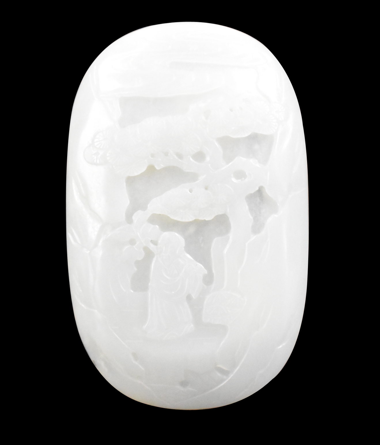 CHINESE WHITE JADE CARVED PLAQUE  301719