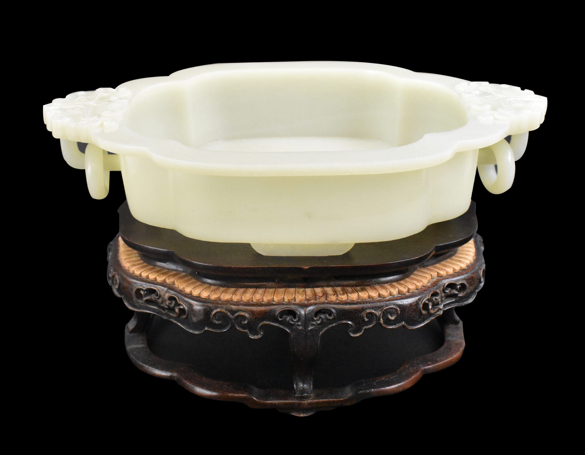 CHINESE WHITE JADE CARVED WASHER