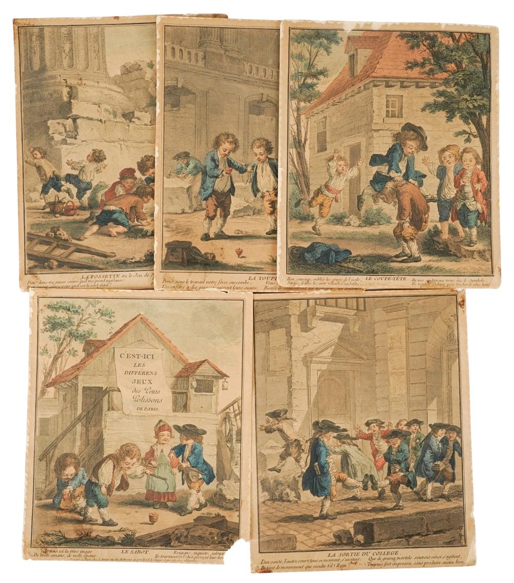 GROUP OF FRENCH COLORED ENGRAVINGScomprising