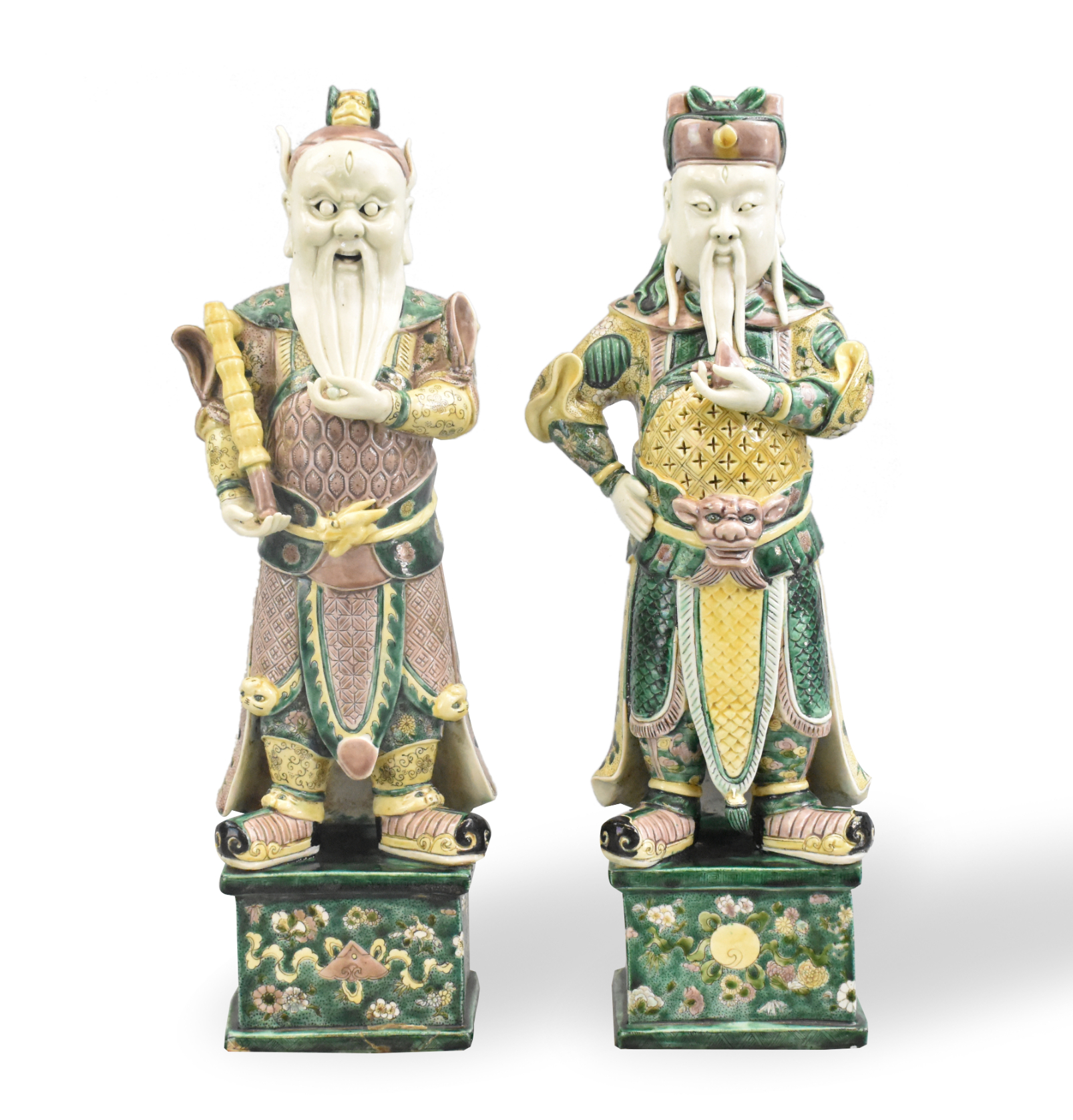 PAIR OF CHINESE GUARDIAN FIGURES,