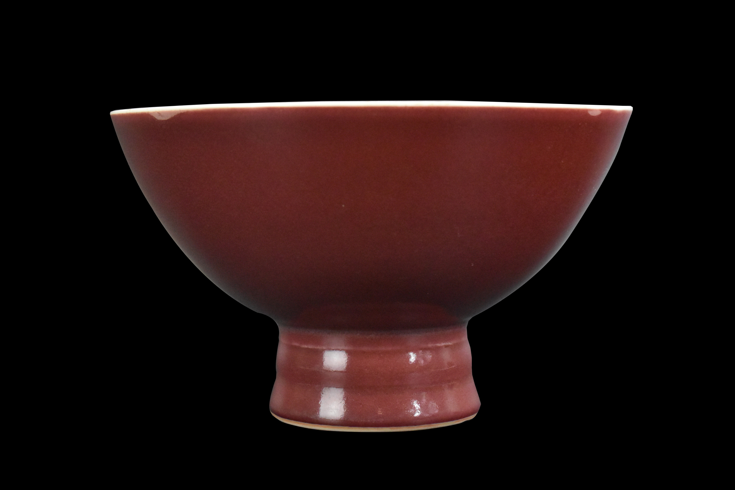 CHINESE COPPER RED GLAZE STEMBOWL,YONGZHENG