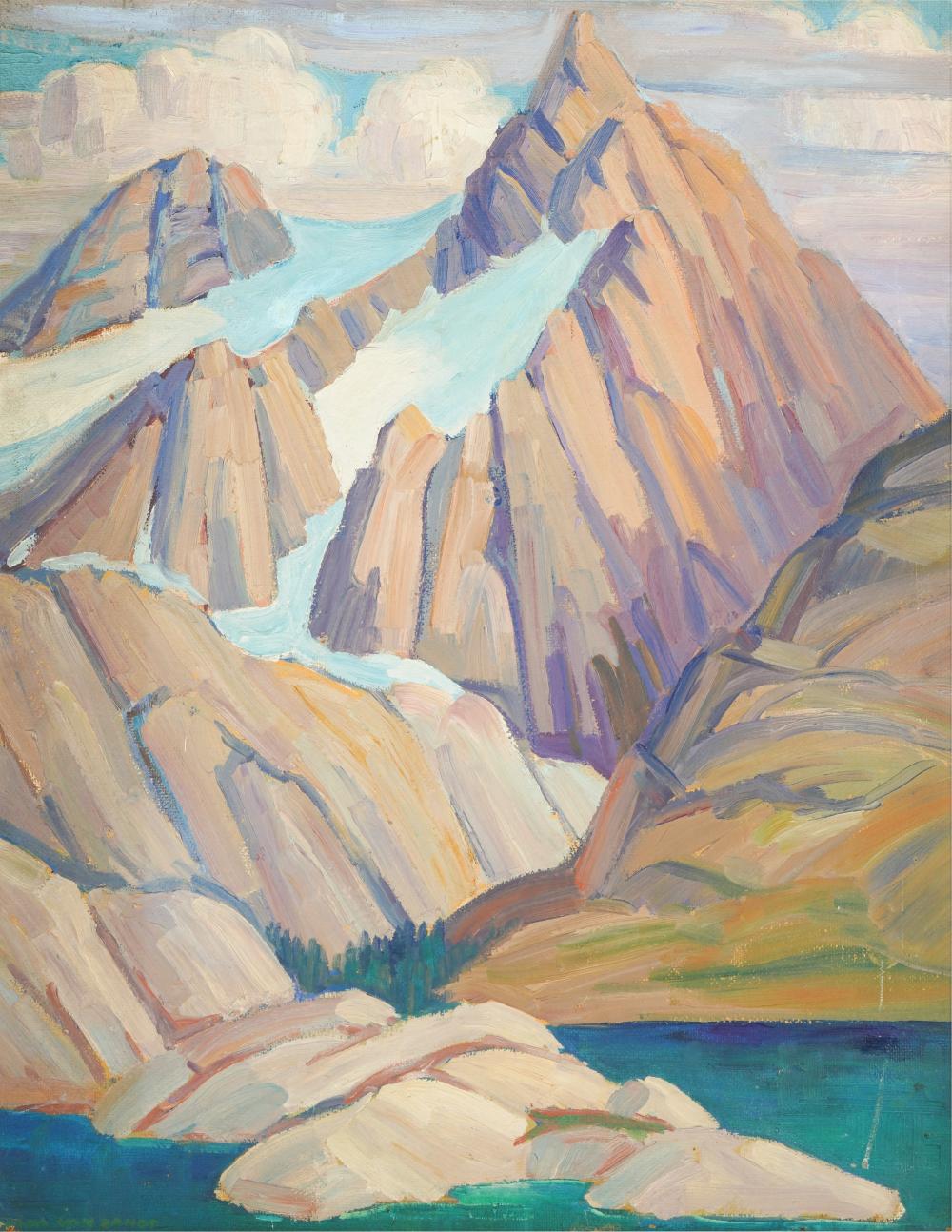 20TH CENTURY: MOUNTAIN LANDSCAPEoil