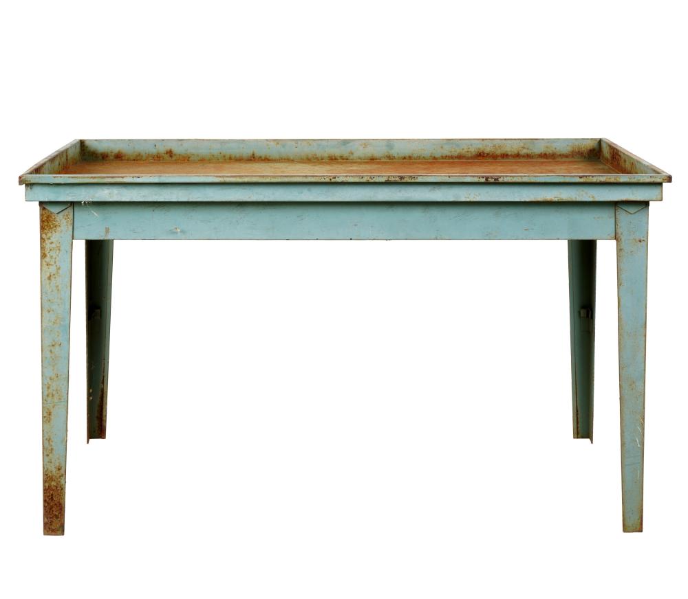 FRENCH METAL PASTRY TABLEblue-painted